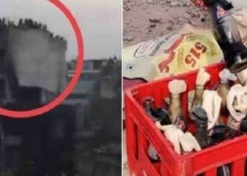 पार्षद ताहिर हुसैन के घर की छत पर पेट्रोल बम, पत्थरों का मिला जखीरा