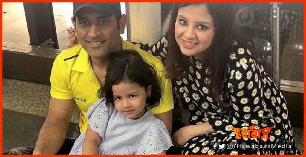 Dhoni, Dhoin with her doughter, Dhoni, Shakshi, 