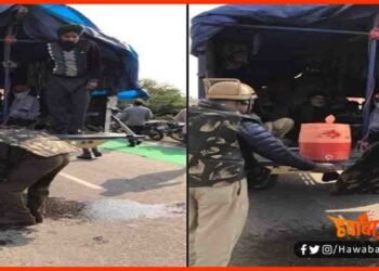 Viral Image, Kisan Andolan, Bihar Kisan Andolan, Bihar Andolan, Police, Hariyana ROhtak Road,